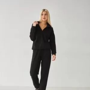 Худі жіноче з високим коміром біле від WearMe - Чорний