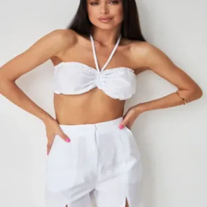 Шорты из льна жатки бирюза от WearMe - 