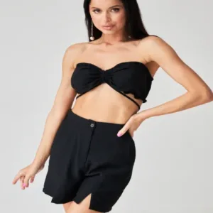Шорты из льна жатки белые от WearMe - 
