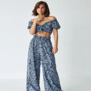 Брюки з високою резинкою від WearMe - Блакитний