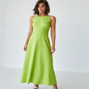 Сукня максі на бретелях блакитна від WearMe - Зелений