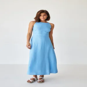 Платье макси на бретелях зеленое от WearMe - Голубой